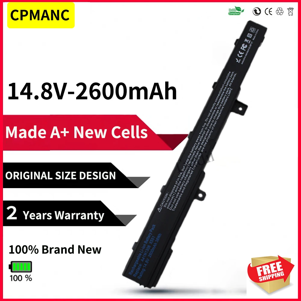 

CPMANC Battery For ASUS X551C X551CA X551M A41N1308 A31N1319 0B110-00250100M X45LI9C YU12008-13007D X451CA X551CA X551CA-SX024H