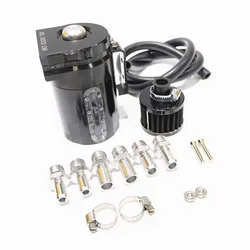 SPSLD Baffled Aluminum Oil Catch Can Reservoir Tank / Oil Tank With Air Filter And Filter Plate Universal 300ML