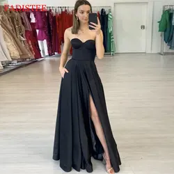 New Arrival Elegant Strapless Evening Dress Formal Vestido De Noiva Party Vestido Noiva Sereia Prom Gown Sexy Side Slit