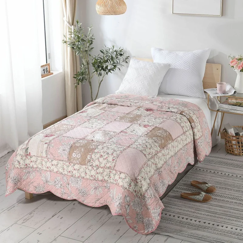 

CHAUSUB Kids Cotton Quilt 1-Piece Bedspread on the Bed Patchwork Coverlet Twin Size 150*200cm Sofa Cover Summer Quilted Blanket