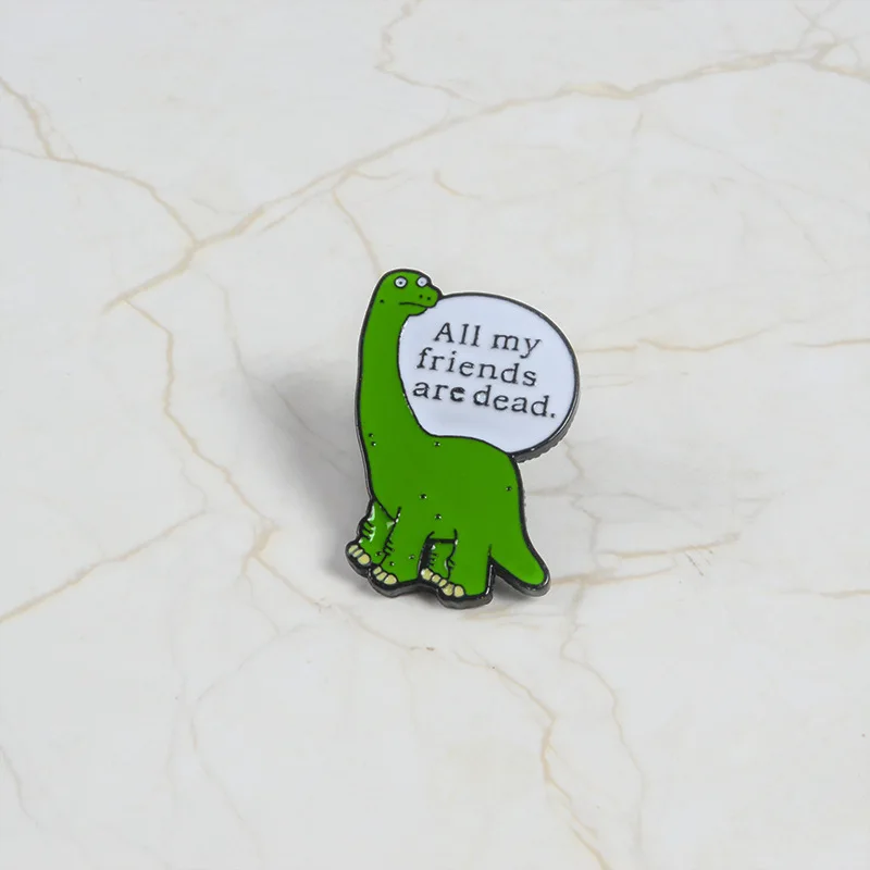 Explosion style brooch European and American cartoon green little dinosaur pin accessories Animal brooch badge