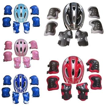 7 Stks/set Kids Jongen Meisje Veiligheid Helm Knie Elleboog Pad Sets Kinderen Fietsen Skate Fiets Helm Bescherming Veiligheid Guard