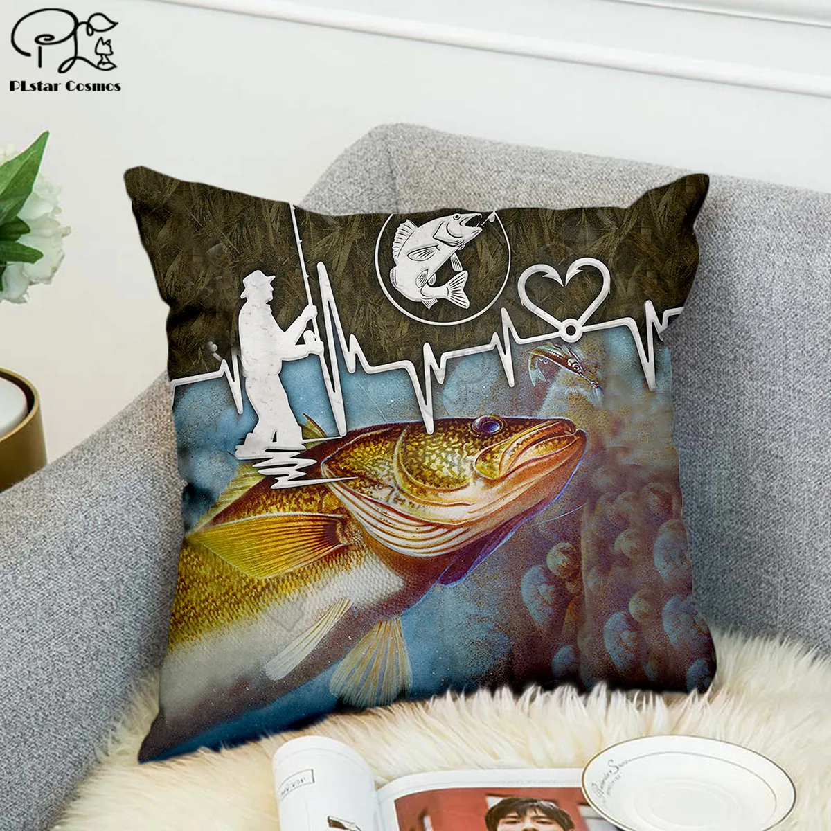 

Tuna Fish 3D printed Polyester Decorative Pillowcases Throw Pillow Cover Square Zipper Pillow cases Home Decoration