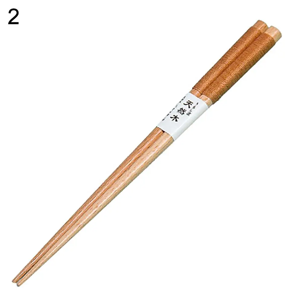 1 Pair Japanese Travel Portable Reusable Non-slip Wooden Chopsticks Tableware