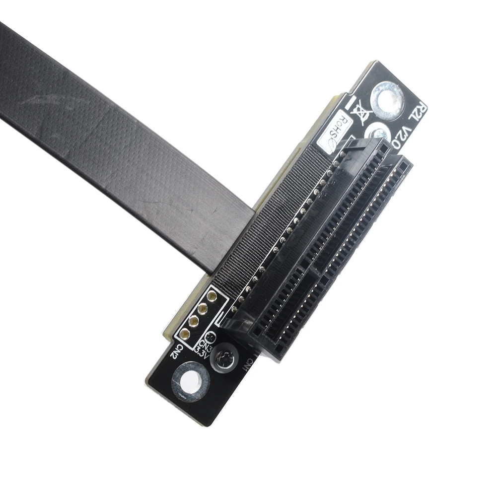 PCIE Riser PCIe 3,0x1 macho a x4 hembra Cable EMI blindaje 8gbps PCI-E 1x 4x Riser extensor cinta Cable codo ángulo recto