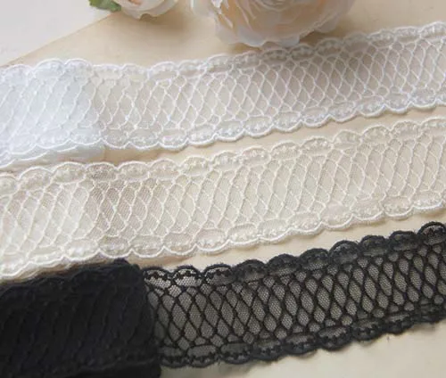 1yard Width:5cm Bilaterally Twined Design  Wavy Lace Cotton Net Embroidered Lace for Handwork clothing DIY (ss-808)