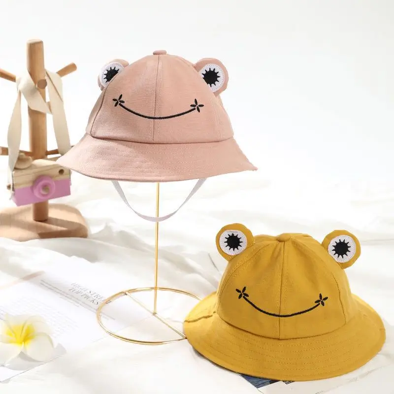 2020 New Fashion Frog Bucket Hat for Women Summer Autumn Plain Women Panama Outdoor Hiking Beach Fishing Cap Sunscreen Female