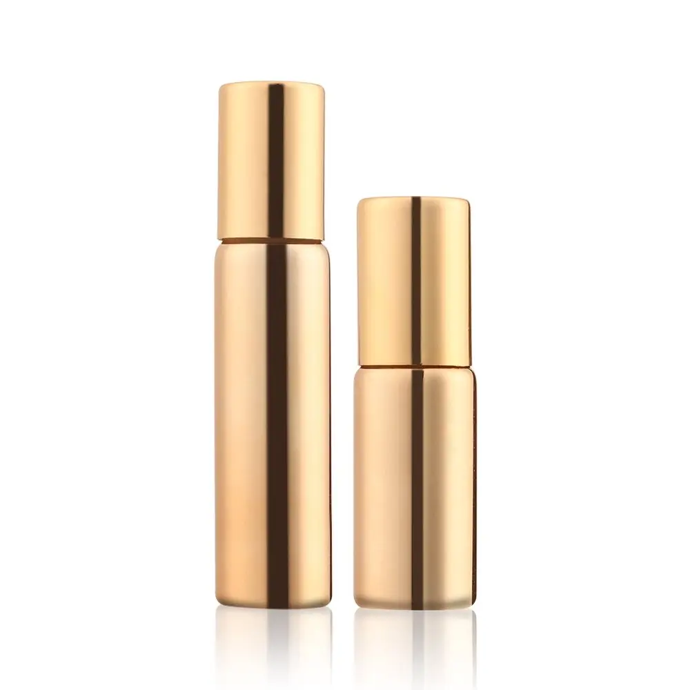 Hot sale 5/10ML Essential Oil Container Empty Bottle Stainless Steel Roller Ball Massager Refillable Bottle Travel Portable