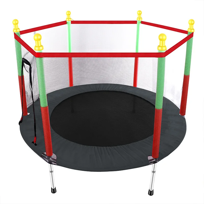 Trampoline Children\'s Home Trampoline Interactive Game Fitness Trampoline with Safety Net Baby Care Fence Bed Jumper