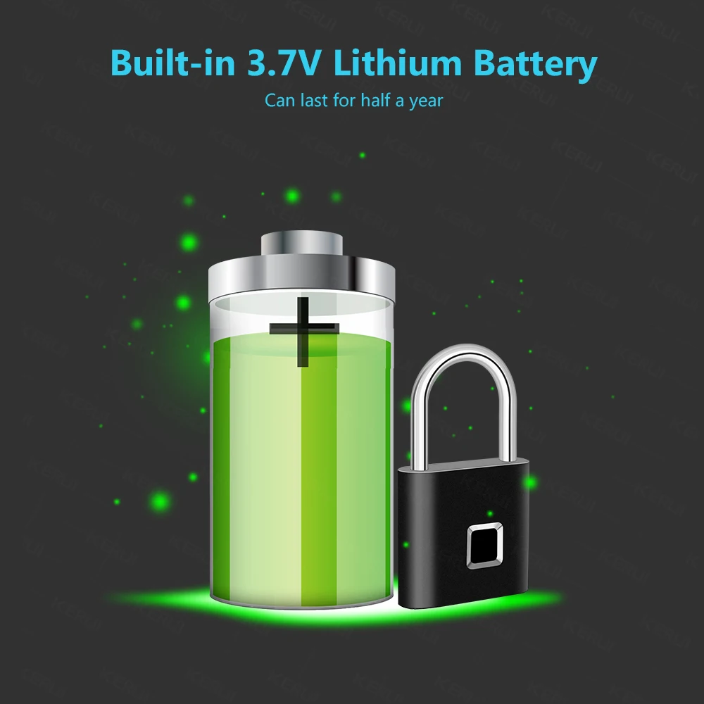 KERUI-candado inteligente con huella dactilar, cerradura táctil de tamaño Mini recargable por USB para puertas, armarios, taquillas, cerradura de