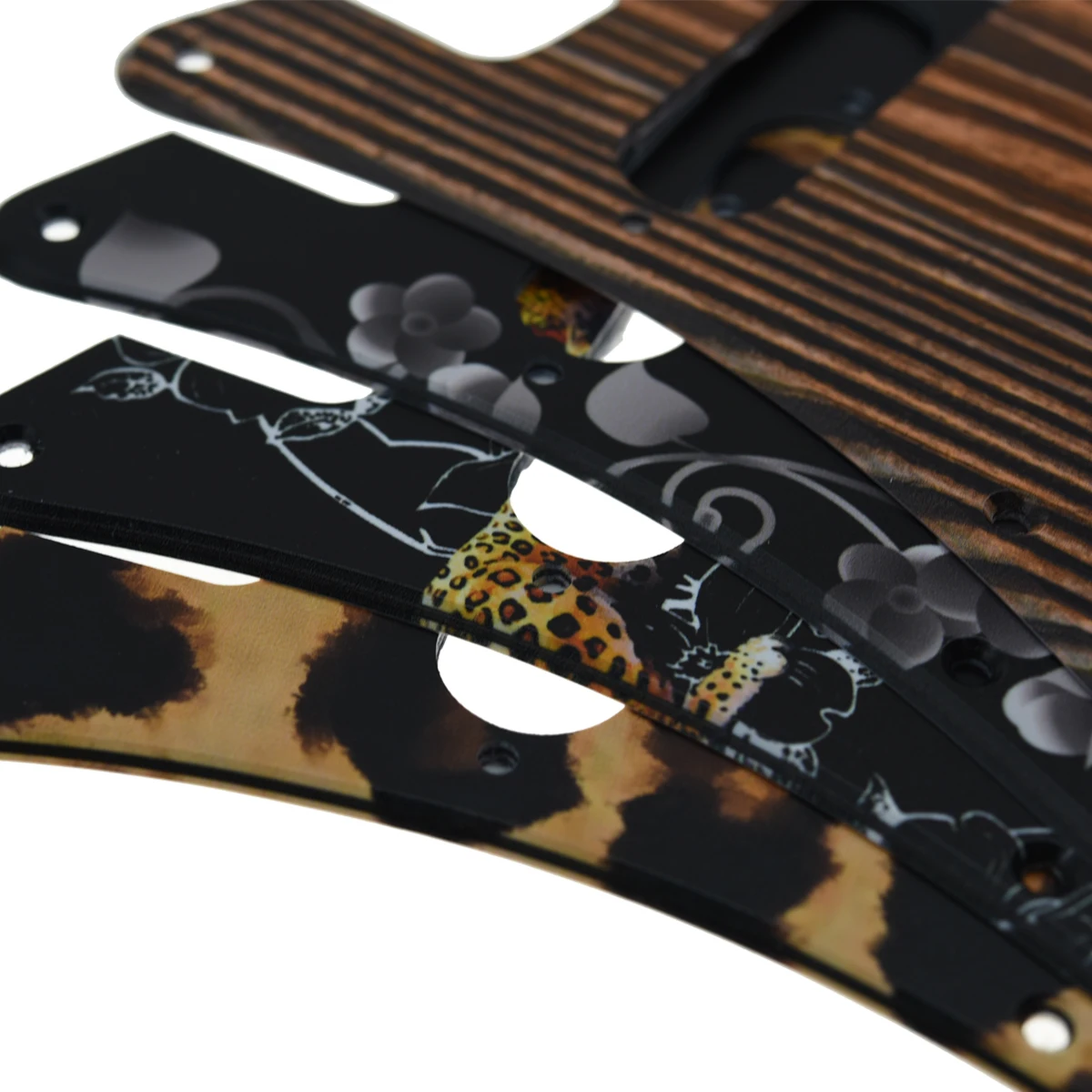 KAISH 11 Hole 3D Printed Plastic  ST/Strat Guitar Pickguard Scratch Plate Reverse Bridge Fits Jimi/Hendrix for Stratocaster