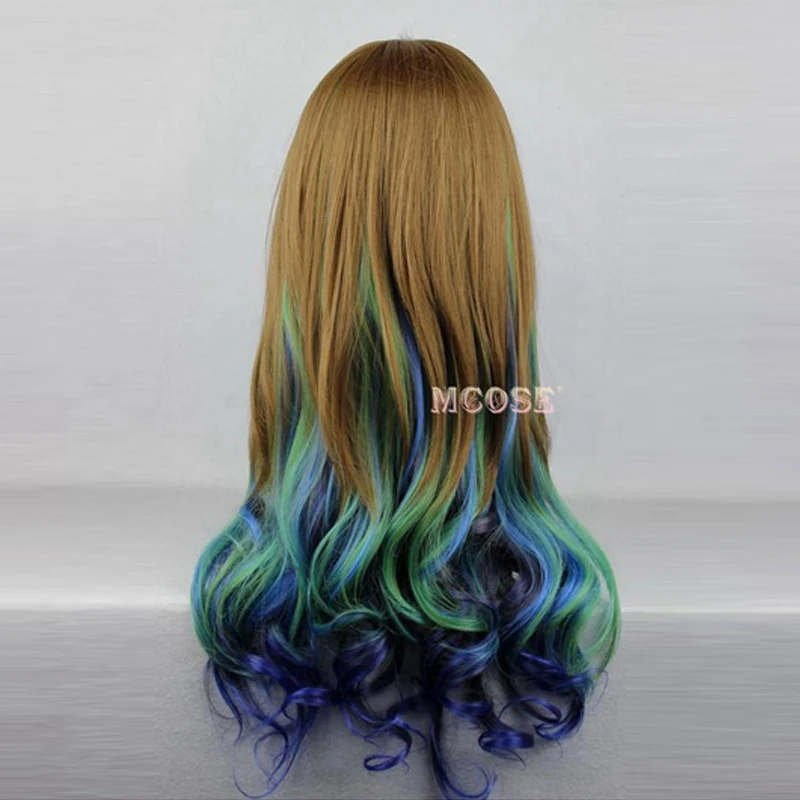 Meisjes Schattige Prinses Lolita Muli-Color Pruik Synthetisch Haar Dagelijks Harajuku Cosplay Kostuum Pruiken 68 cm + Pruik Cap