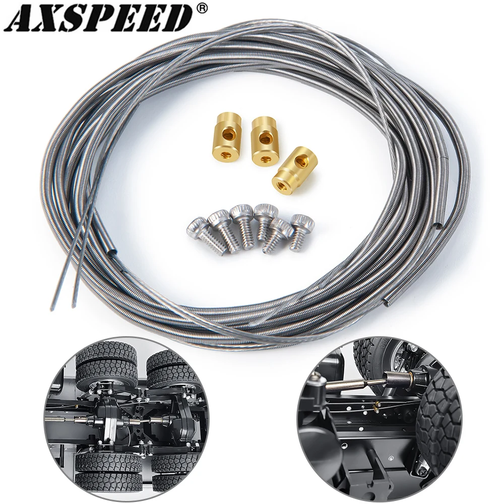 AXSPEED Differential Lock Line Cables with Brass Lead Column 820mm for 1/14 Tamiya RC Trailer Tractor Truck Car Upgrade Parts