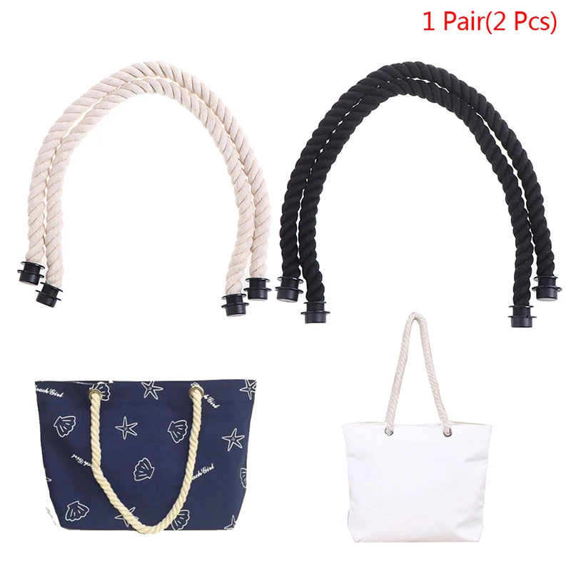 

1 Pair Natural Hemp Rope Handle For O Bag Women Handbag Classic Mini EVA Bag Long Short Black Natural Hemp Rope Handle