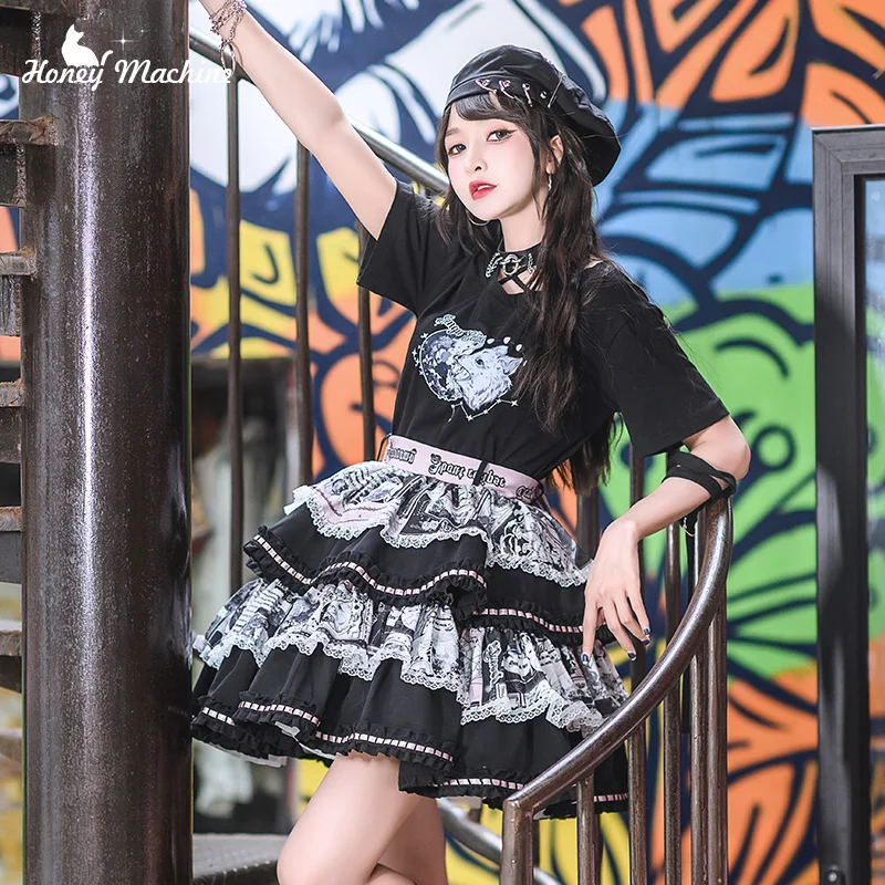 

Black Sweet Cool Girl Lolita Street Summer Pettiskirt Cosplay Cos Loli Victorian Skirt Kawaii Girl Gothic Lolita Cos Loli