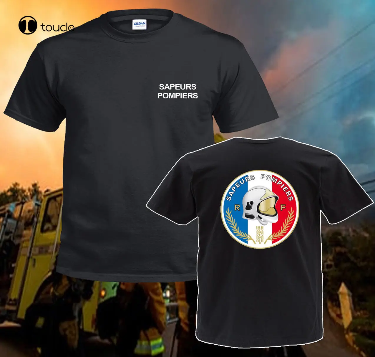 Summer Tee Shirt Inspired Sapeurs Pompiers Paris France Firefighter Department Black T Shirt Custom T-Shirt