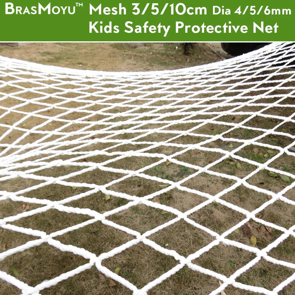 BRASMOYU Dia 4/5/6MM Mesh 3/5/10CM Kids Outdoor Climbing Net Plant Fence Rope Netting White Cargo Mesh Garden Protective Nets