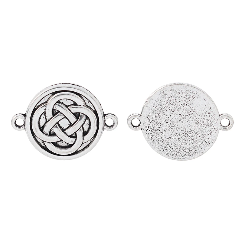 ZXZ 20pcs Chinese Knot Connector Charms for Bracelet Jewelry Making Findings 18x18mm