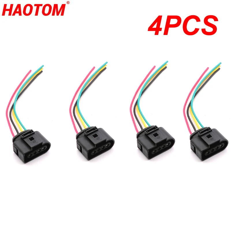 4PCS/Set Ignition Coil Connector Harness Wiring Plug for Audi A3 A4 A5 A6 TT VW Passat Jetta Golf 1J0973724 2011340 1J0998724