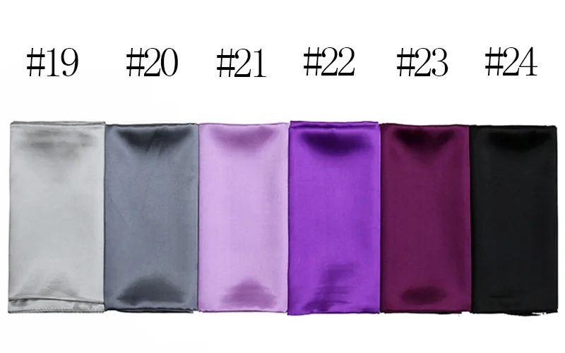 90cm einfarbige Halstuch Hijab Schal für Frauen Seide Satin Stirnband Haars chals weibliche quadratische Schals Kopftücher für Damen – Detail 5