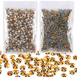 Gold Hematite Strass Crystal Rhinestone SS6-SS30 Diamond Non-Hotfix/Hotfix 3D Glitter For Nail Art Gems Garment Decoration