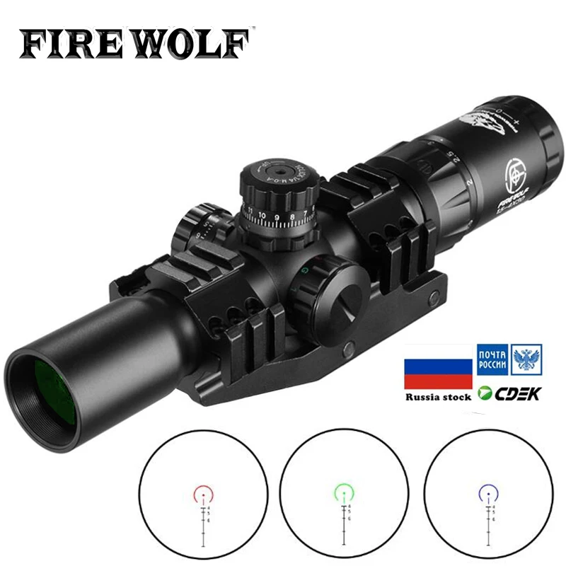 

1.5-4X30 Hunting Tactical Optical Rifle Scope with Red Green Illuminated Cross Turret Lock Scope Range Airsoft Mirror