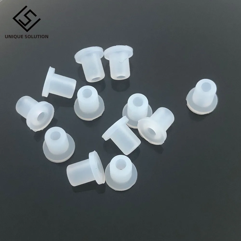 4PCS-100PCS CISS Hollow Plugs White Transparent Ink Rubber Plug Empty Connector For Cartridge Black Rubber Plug