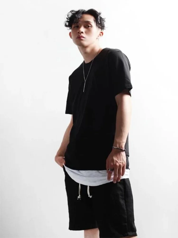 

Men's Short Sleeve T-Shirt Summer New Fashion Trend Solid Color Short Sleeve Round Collar Pocket Loose Size Half Sleeve