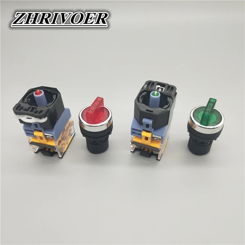 22mm,LA38-11XD/2およびLA38-20XD/3ノブ,ライト付き,自動ロック,2/3ポジション,10a/440v,ロータリースイッチ