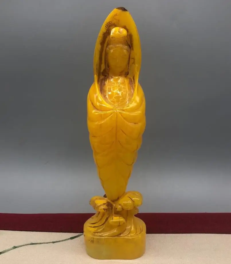 

China imitation beeswax Guanyin bodhisattva crafts statue