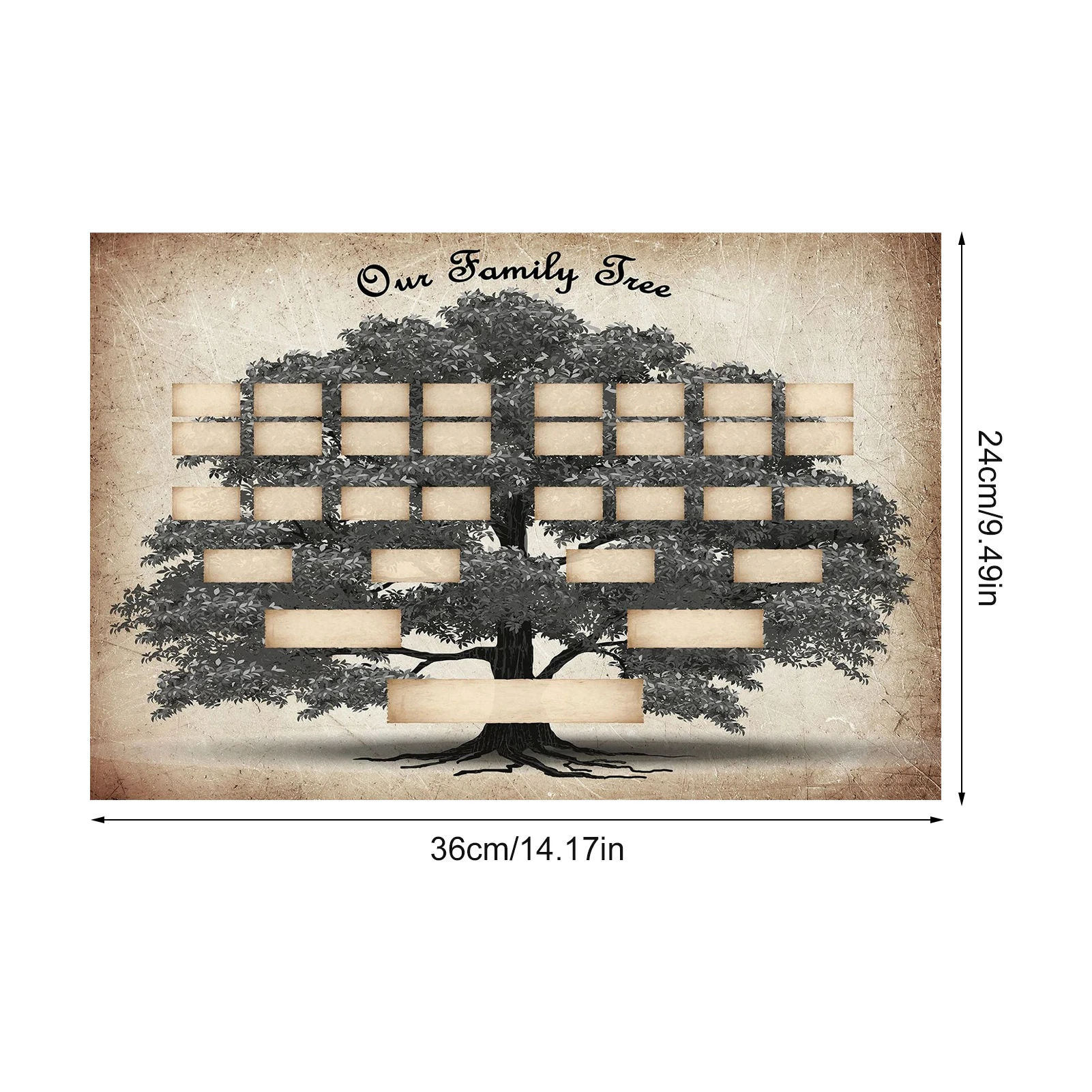 Family Tree Family Tree Diagram High-quality Canvas Material DIY Canvas Wall Hanging Decor Track Show Progress Family History