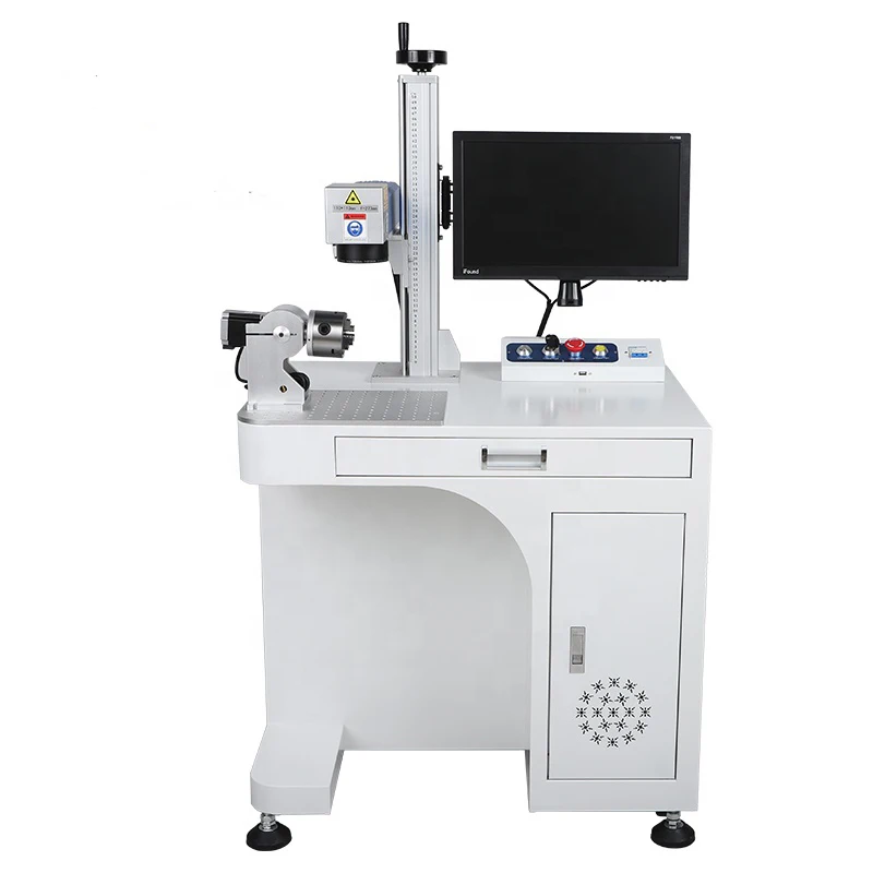 20W 30W 50W Fiber Laser Engraver Metal Plastic Jewelry Rotate Rotary Laser Marking Machine CE certified Hot Product