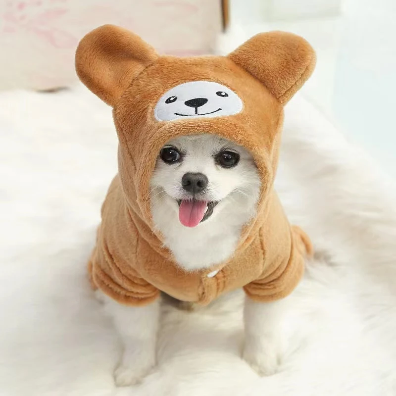 

2022 Flannel Soft Warm Dog Clothes Jumpsuit Winter Pet Coat Outfit Puppy Small Dog Costume Pyjama Garment Poodle Bichon Clothing