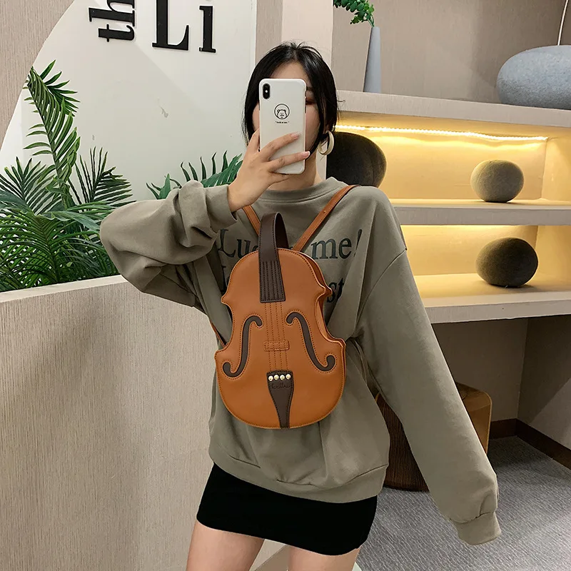 Women Music Tote Bag Violin Purse Backpack Novelty Leather  display picture 1