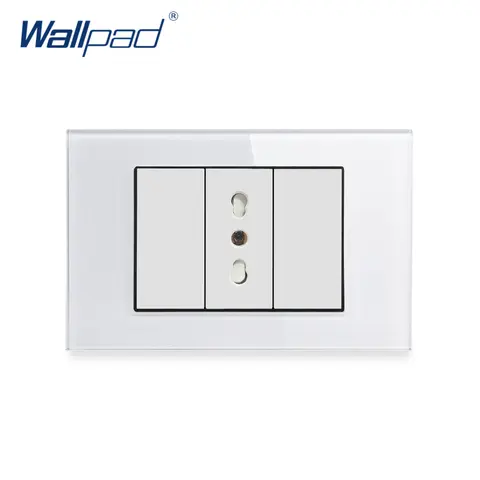 Italian Chile Socket Wallpad Luxury Tempered Glass Panel Electric Wall Power Socket Electrical Outlets For Home 16A AC 110-250V