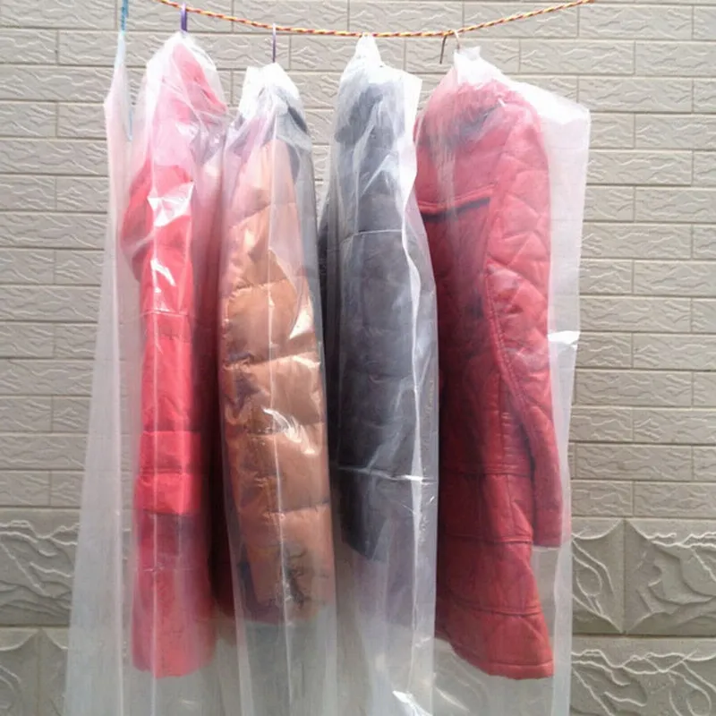 

30pcs Transparent Hanging Clothes Dust Cover Clothing Dust-Proof Storage Bag Wardrobe Plastic Cover Garment Coat Suit Protector