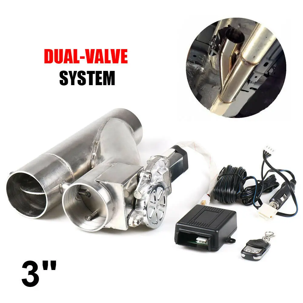 2 ''2.25'' 2.5 "3" Elektrische Uitlaat Uitsparing Kit Y pijp Uitlaat Regelklep Met Dual Valve systeem Schakelaar Afstandsbediening Kit