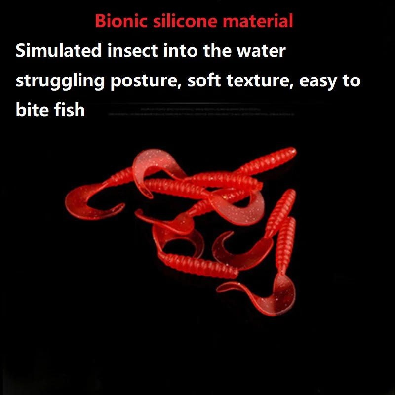 10pcs/lot Soft Rubber Bait 3.5cm/5.5cm/7cm Artificial Silicone Jig Wobbler Soft Curl Worm Fishing Bait Carp Bass fishing lures