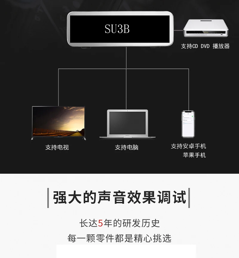 SU3B ES9038PRO asynchronous decoding DAC amp Bluetooth 5.1 fully balanced output