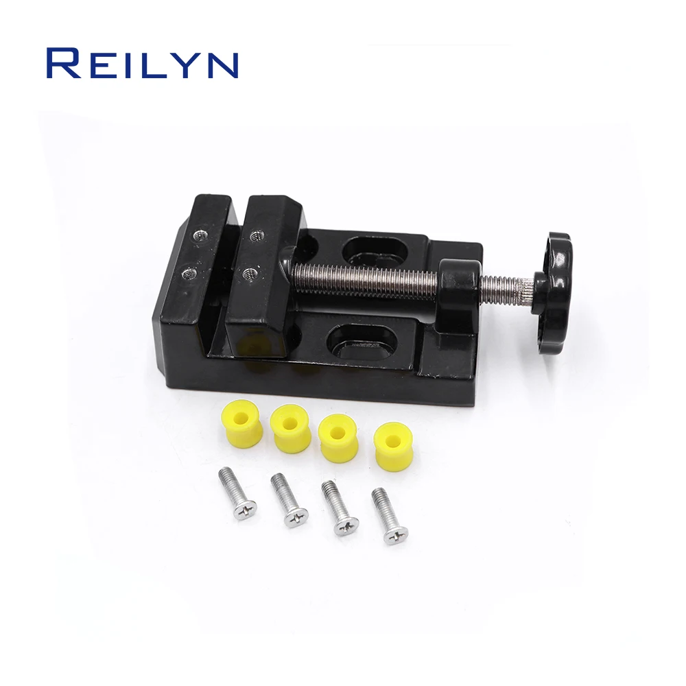 Reilyn dapat disesuaikan Mini meja Vice: Flat Bench Clamp Drill Vice - Ideal untuk DIY perhiasan, pengeboran kenari nuklir, ukiran