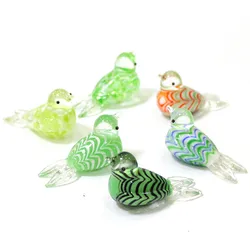 Wholesale Custom Handmade Glass Bird Miniature Figurines Japanese Style Cute Tiny Animal Craft Ornaments Home Fairy Garden Decor