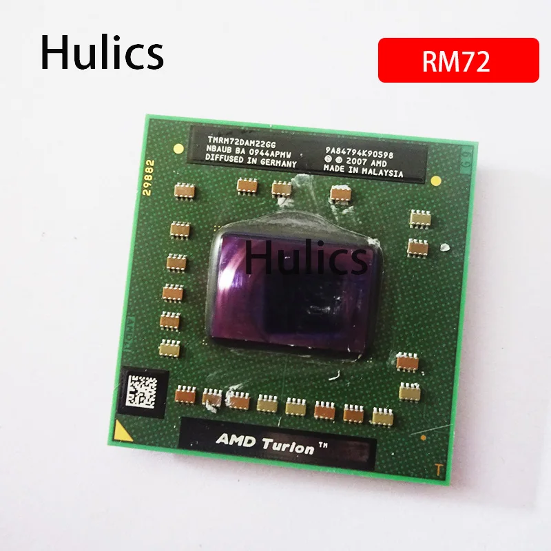 Hulics Used AMD Turion 64 X2 Mobile Technology RM-72 RM 72 RM72 2.1 GHz Dual-Core Dual-Thread CPU Processor TMRM72DAM22GG