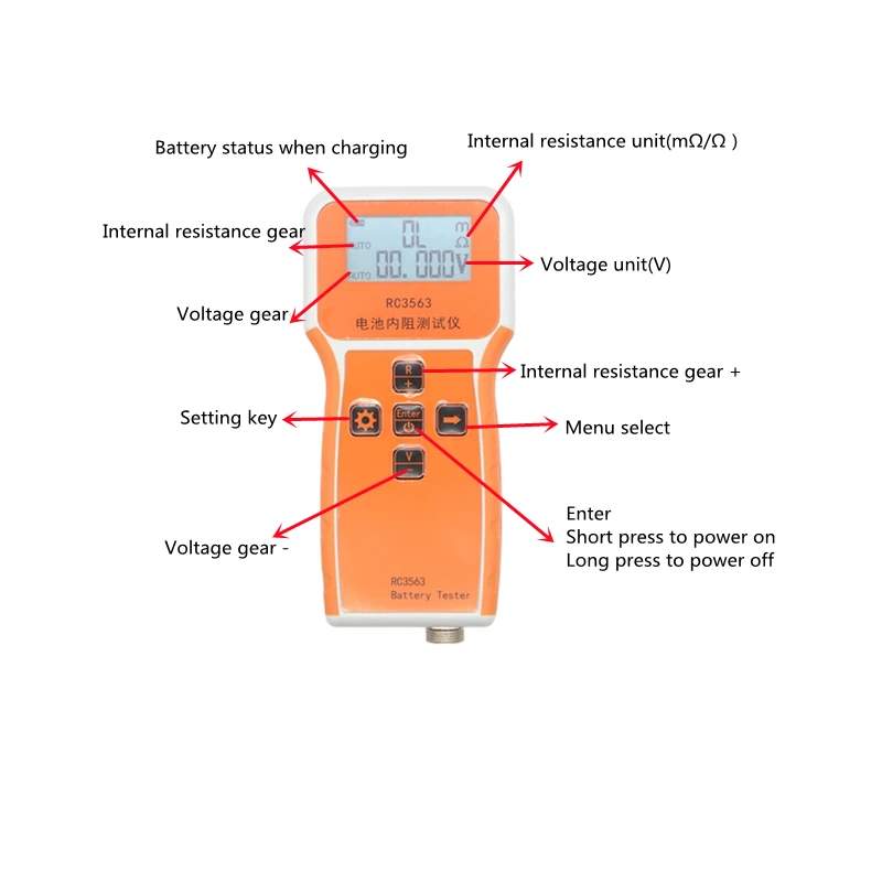 RC3563 Battery Internal Resistance Tester Internal Resistance Detector True Four-wire AC Lithium Nickel Chrome Battery Tester