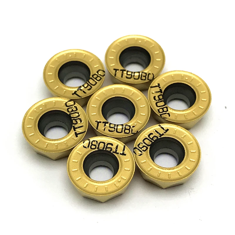 Inserção de gerencio cilíndrica rpmt1204 tt9080 do metal do cortador de trituração do cnc da inserção do carboneto de rpmt1204 m c tt9080 para o aço inoxidável