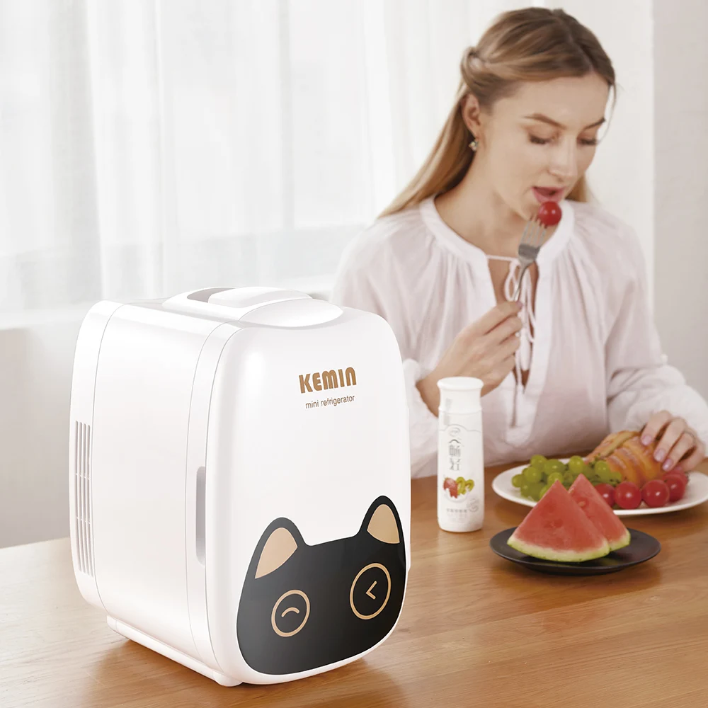 Mini casa e auto frigoriferi a doppio uso per cartoni animati 6L frigoriferi per auto a basso rumore congelatore raffreddamento scatola di riscaldamento frigorifero 12V / 220V 60W