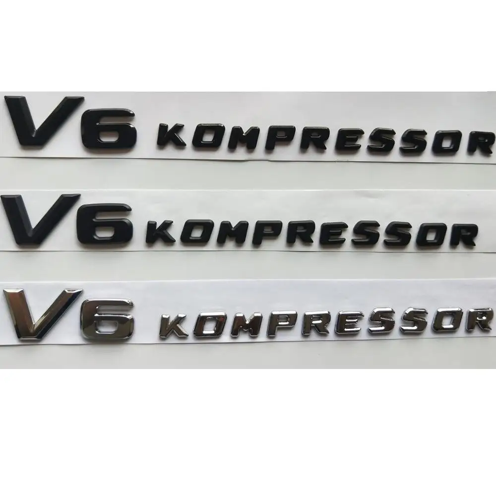 

Chrome / Matte / Gloss Black V6 KOMPRESSOR Letters Badge Emblems Decal Sticker for Mercedes Benz AMG V6KOMPRESSOR