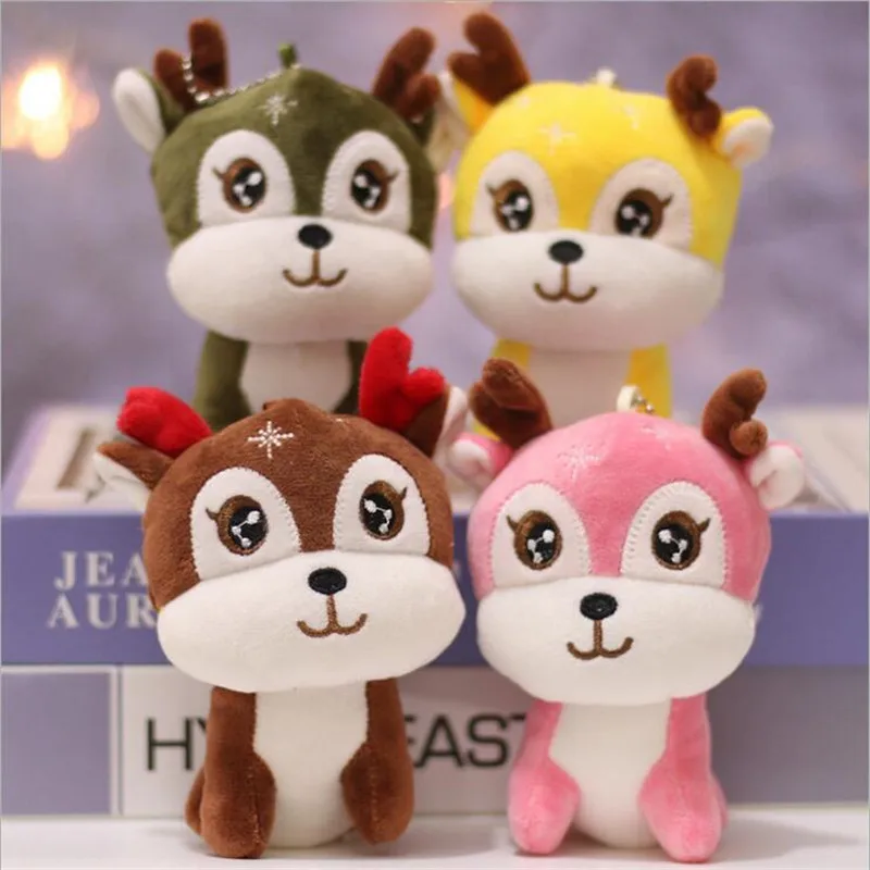 

1PCS Cute Giraffe Plush Toy Pendant Soft Deer Stuffed Cartoon Animals Doll Baby Kids Toys Christmas Birthday Colorful Gifts 12CM