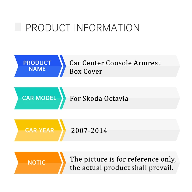 シュコダオクタビア用アームレスト付きセンターコンソールアームレストカバー,プロテクターアクセサリー,2007 2008 2009 2010 2011 2012 2013 2014