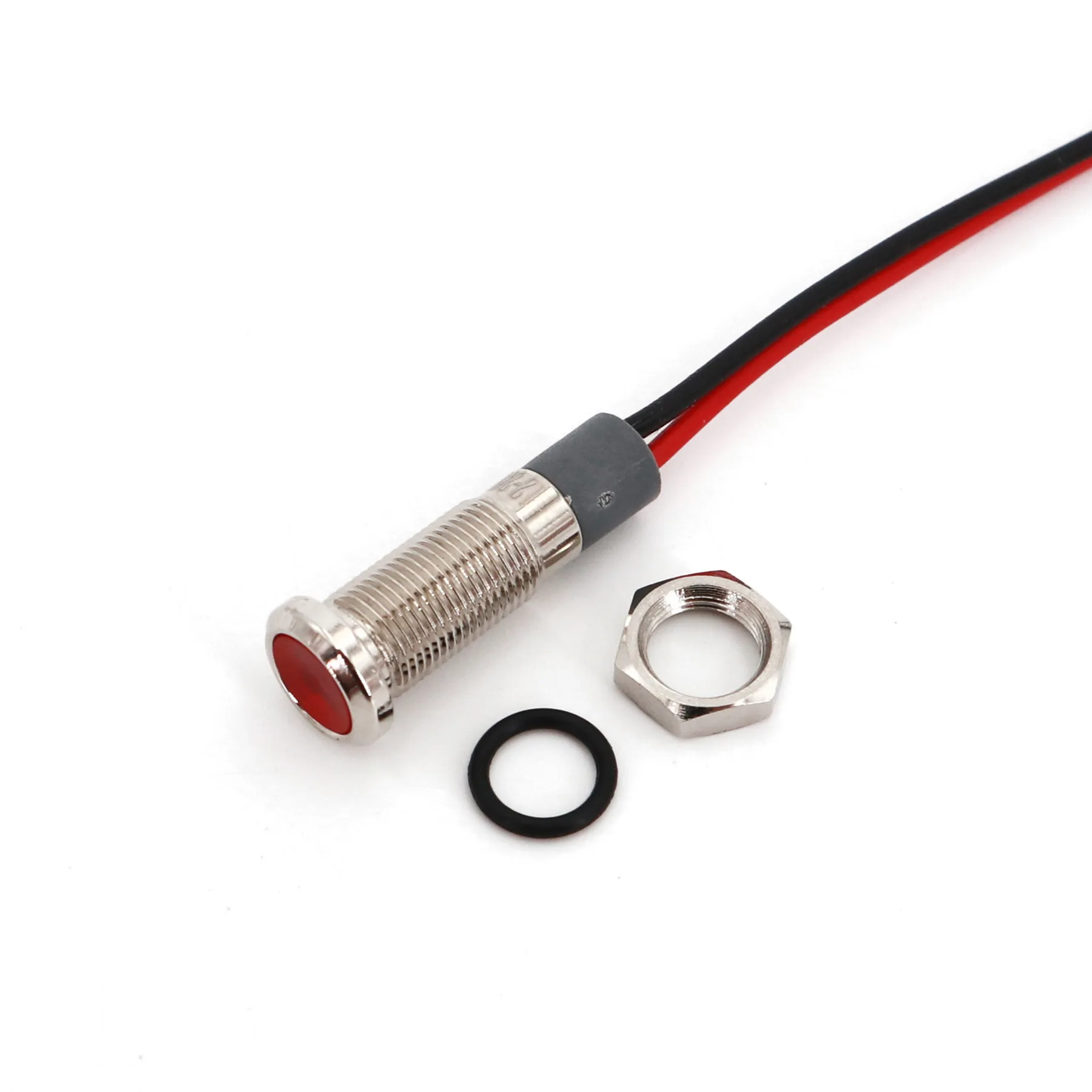 5Pcs Metal Waterproof 6mm Panel Mount 9-24VDC Mini LED Signal Indicator Light with Wire