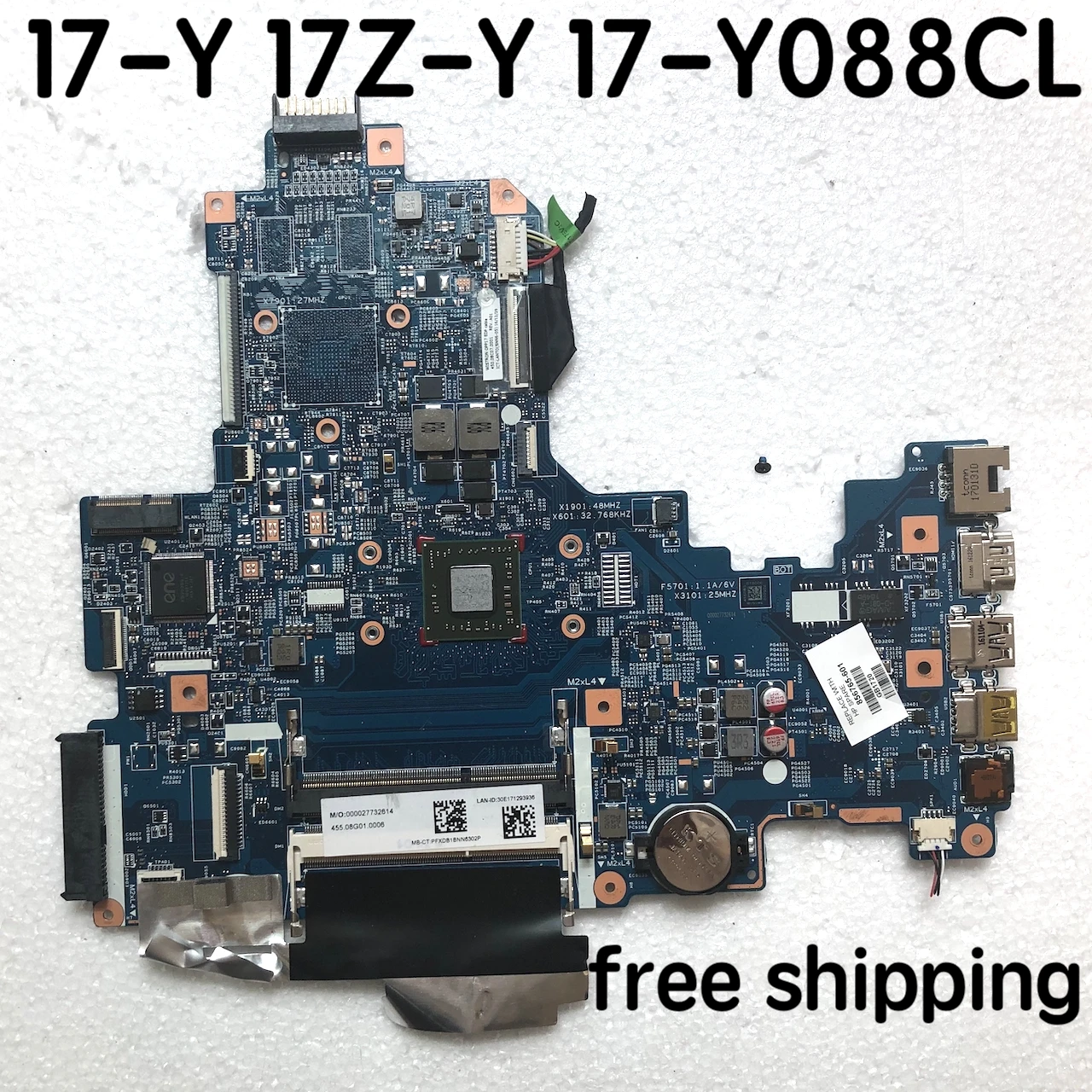 

856765-001 856765-601 For HP 17-Y 17Z-Y 17-Y088CL Laptop Motherboard 15286-1 448.08G03.0011 Mainboard 100%tested fully work